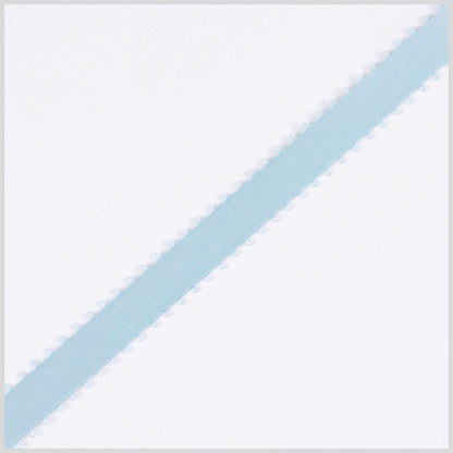 3/8 Light Blue Double Face Feather Edge Satin Ribbon