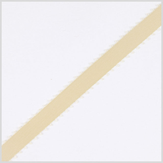 3/8 Cream Double Face Feather Edge Satin Ribbon