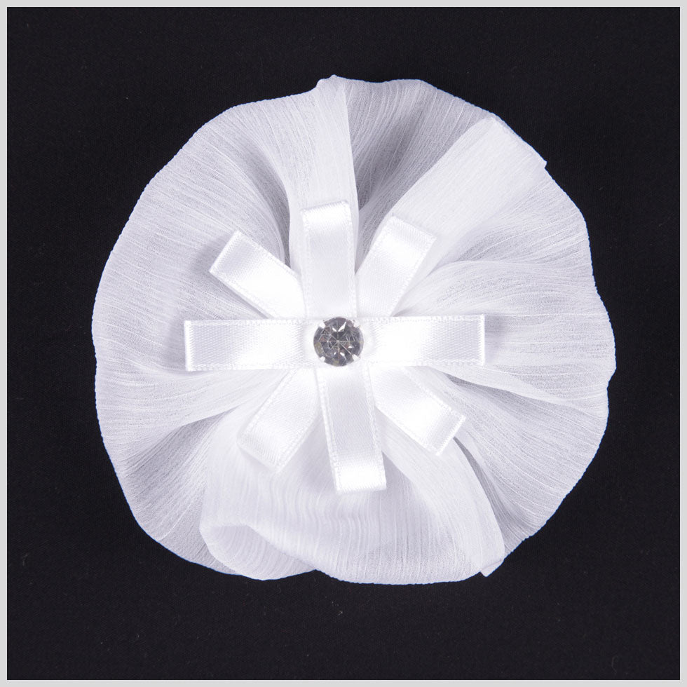 White Organza Flower Pin