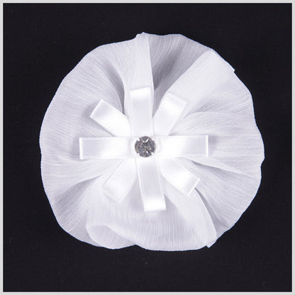 White Organza Flower Pin