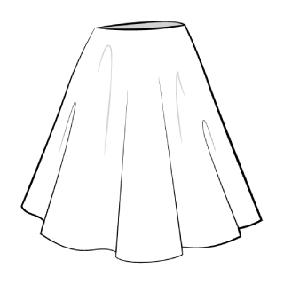 A white skirt with a black bottom and a white bottom