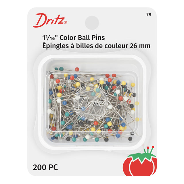 Dritz Color Ball Pins - 1.0625" Assorted Colors - 200 ct