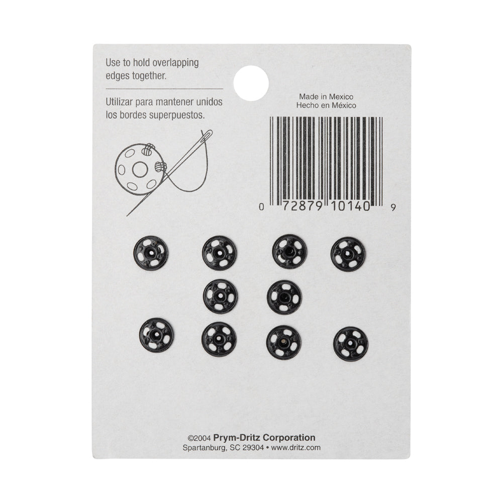 Dritz Sew On Snaps Size 1/0 - Black, 10ct - Detail