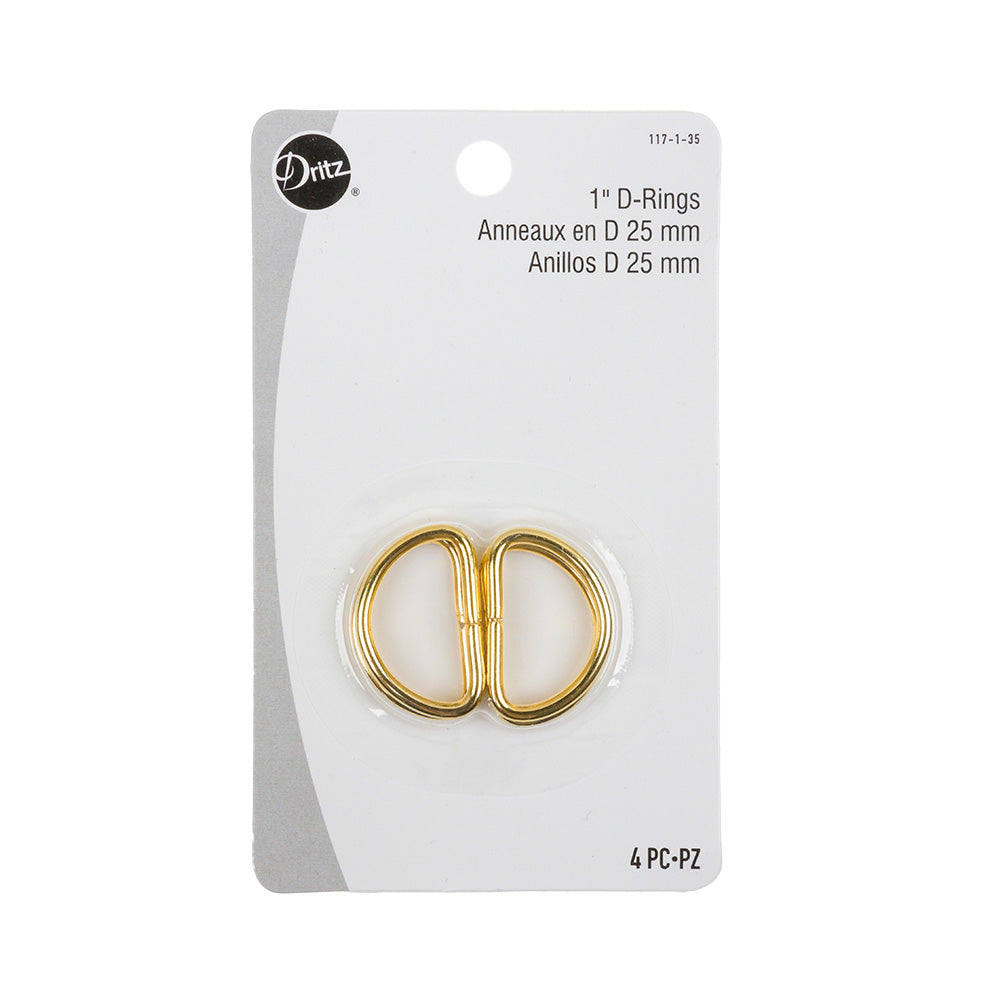 Dritz 4pc Gold D-Rings - 1"