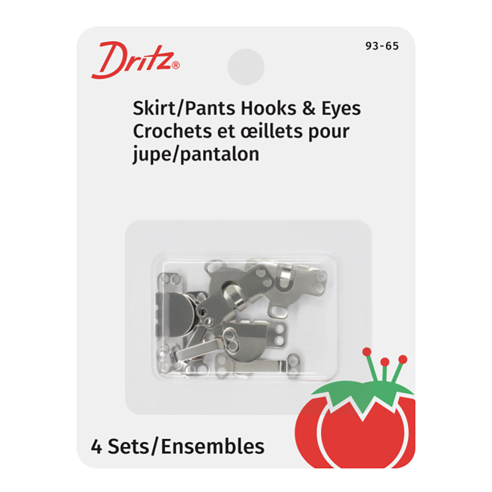 Dritz Wide Hooks & Eyes - Nickel - 4 Sets