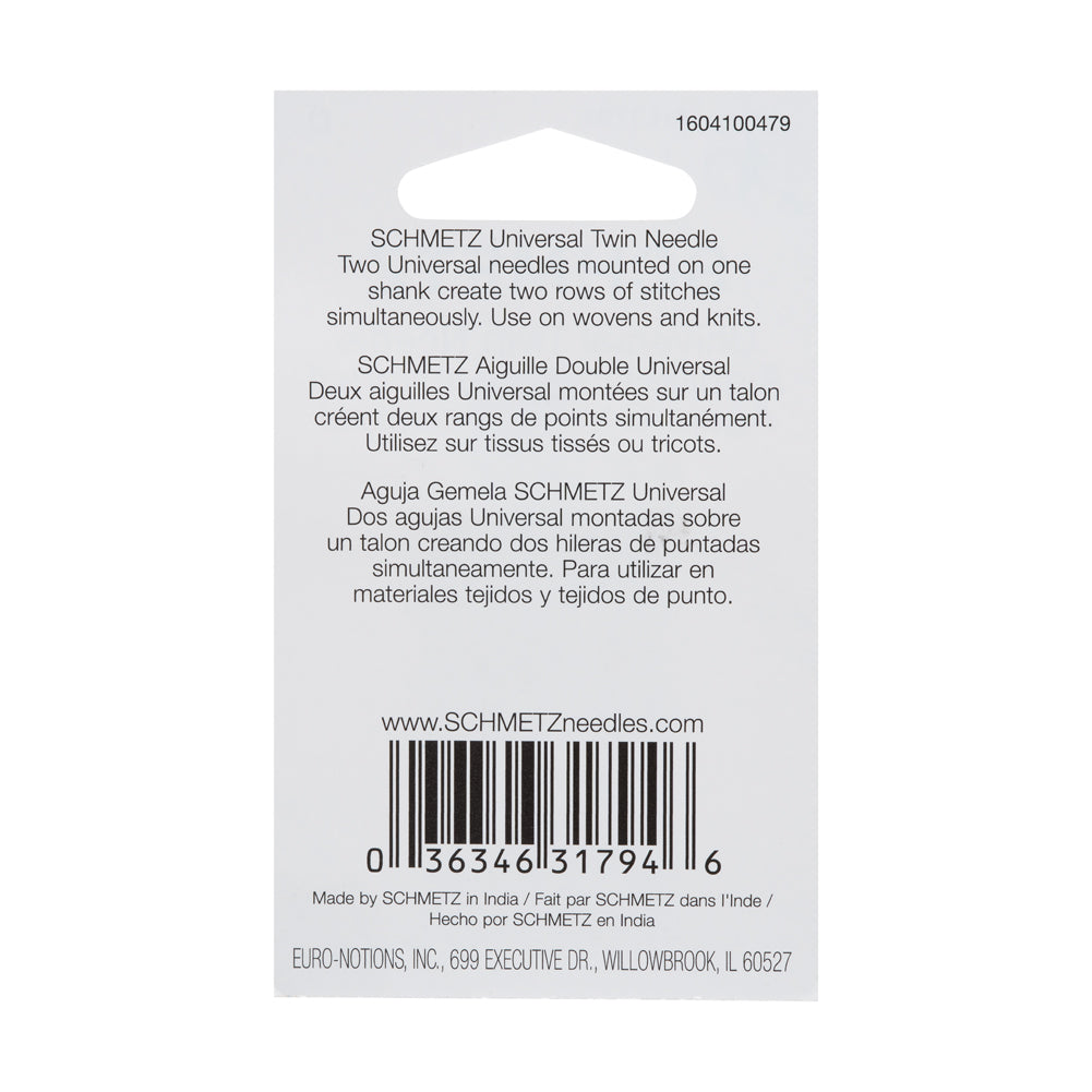 Schmetz Universal Twin Machine Needle - 4.0/80 - 1 ct - Detail