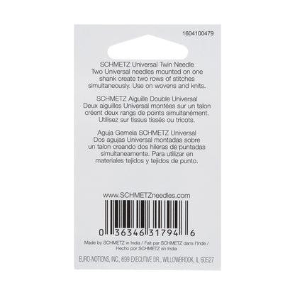 Schmetz Universal Twin Machine Needle - 4.0/80 - 1 ct