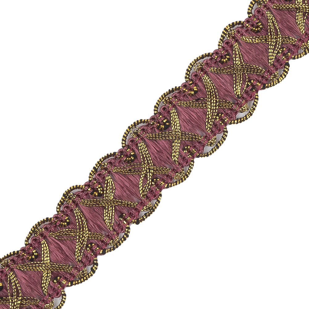 Wine/Gold Metallic Braid - Detail