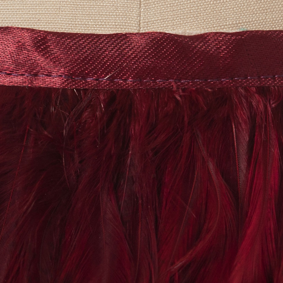 Wine Feather Fringe - Detail