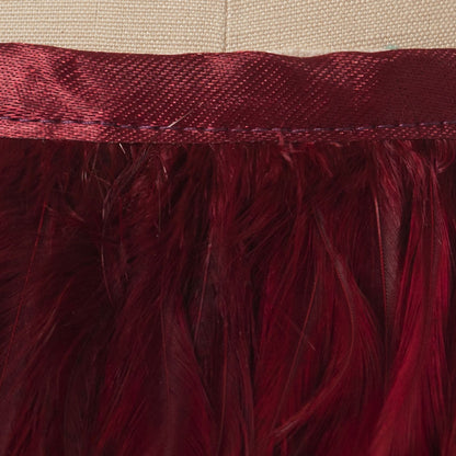 Wine Feather Fringe - Detail