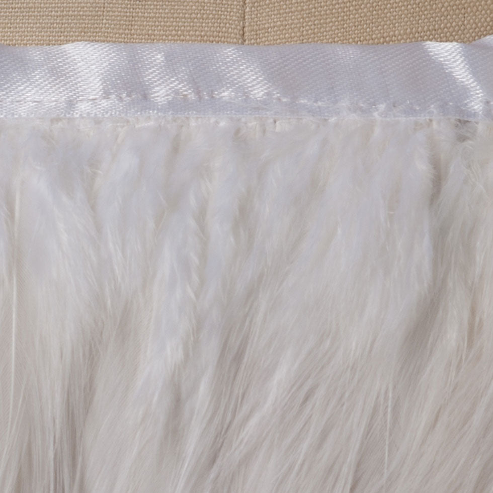 5" White Feather Fringe Detail