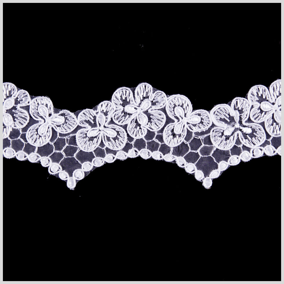 2 White Corded Lace