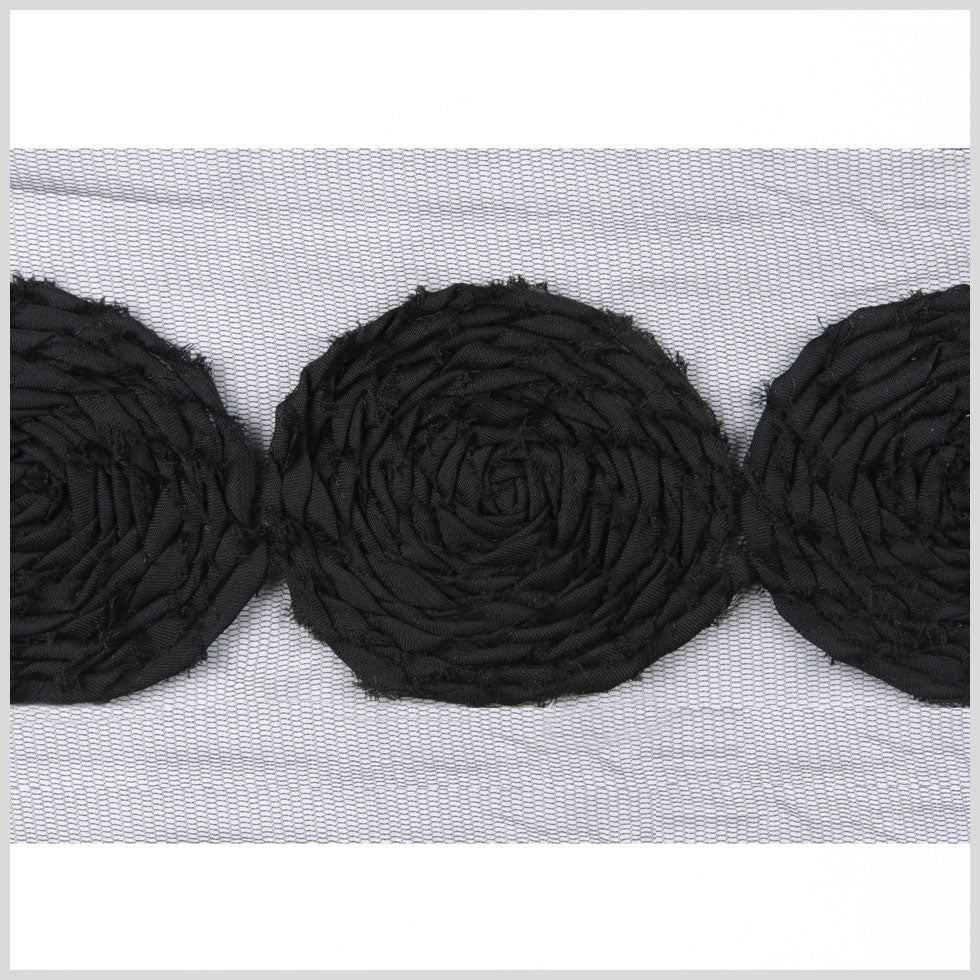 3" Black Floral Lace