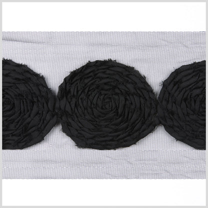 3" Black Floral Lace