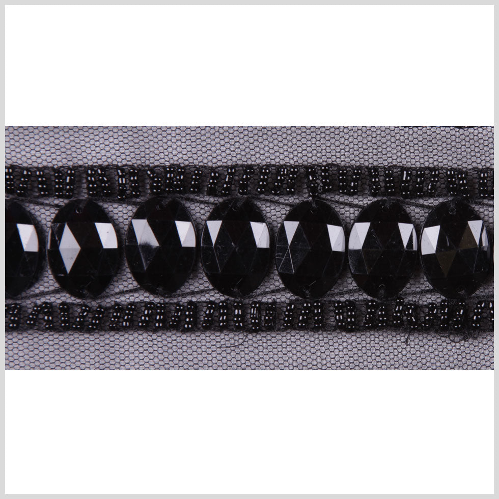 1.625 Black Beaded Sequin Trim