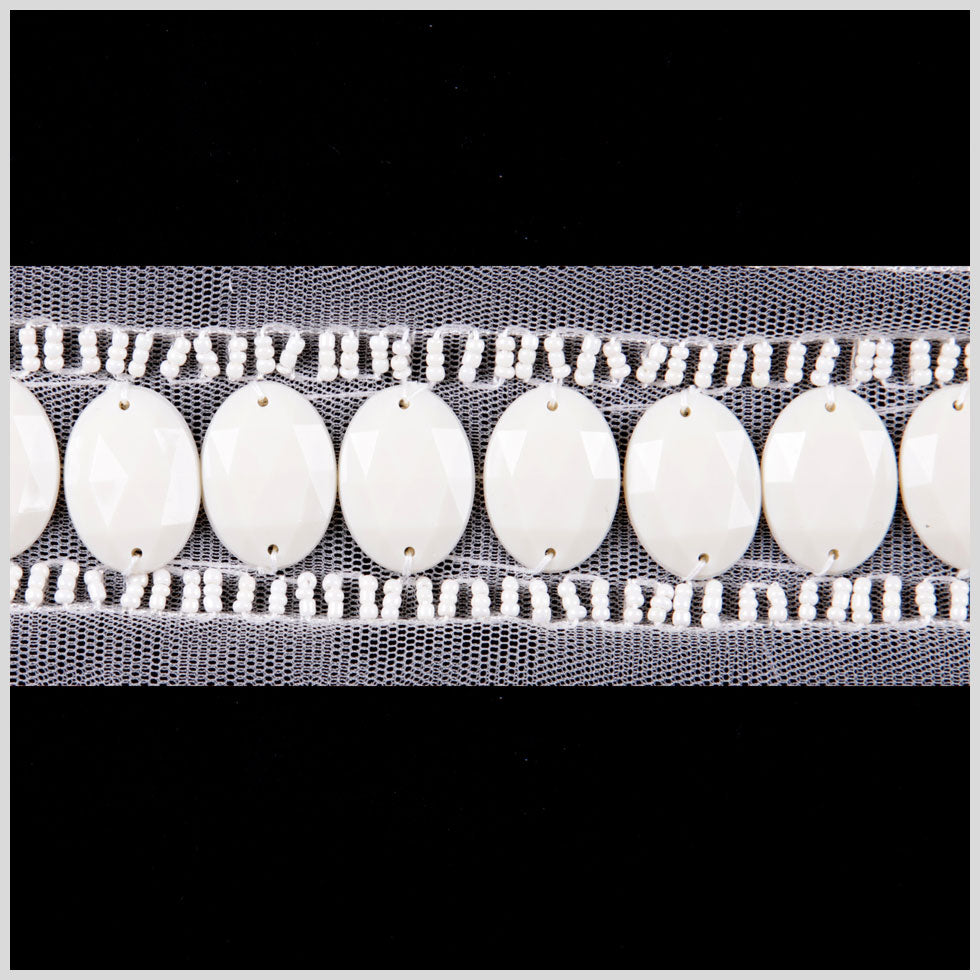 1.625 Beige Beaded Sequin Trim