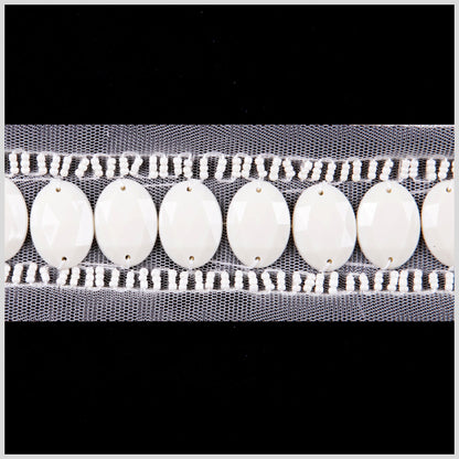 1.625 Beige Beaded Sequin Trim