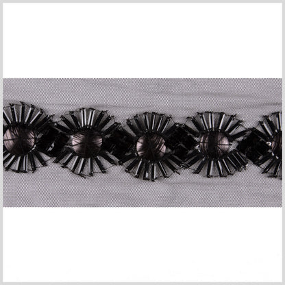 2 Black Fancy Beaded Trim