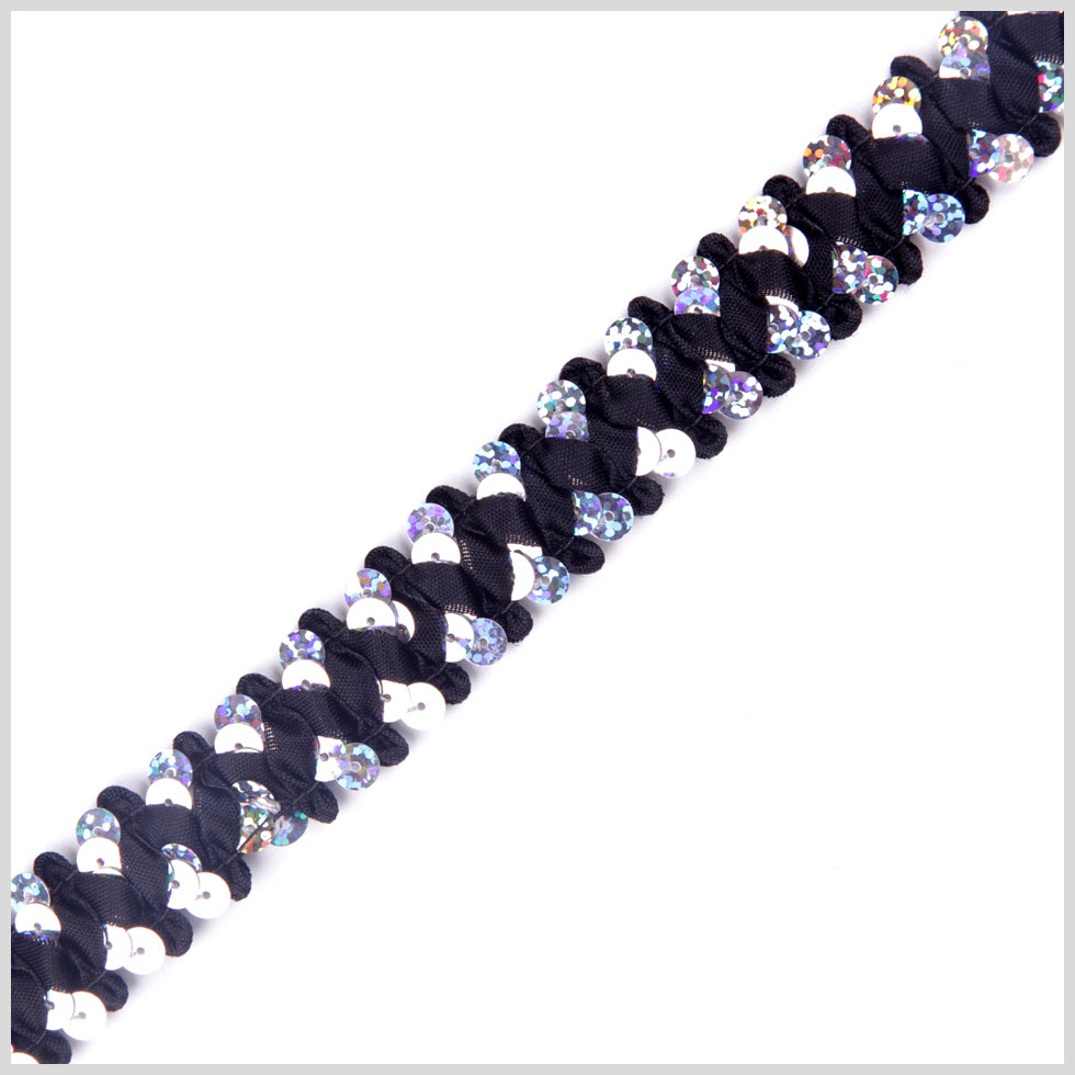 Silver/Black Stretch Sequin