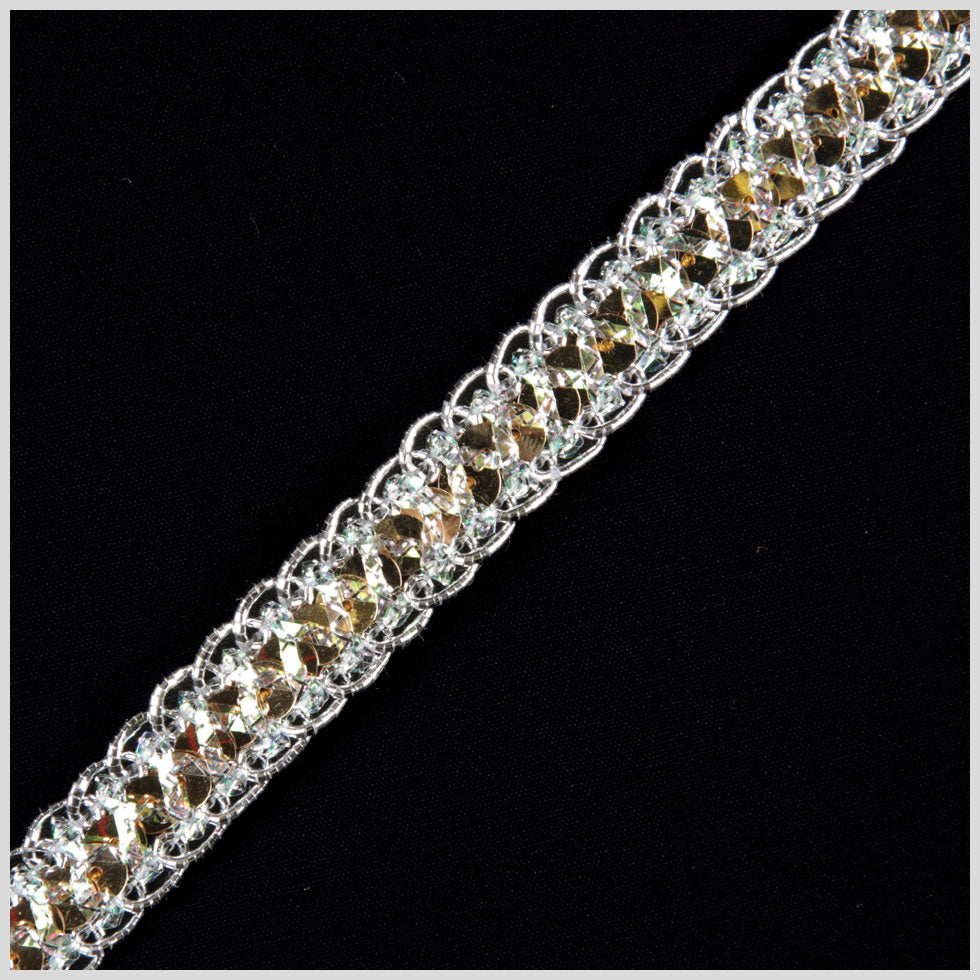5/8 Silver Iridescent Fancy Sequin Trim