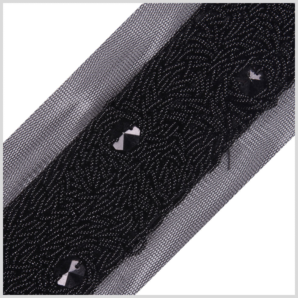 2" Black Fancy Beaded Trim