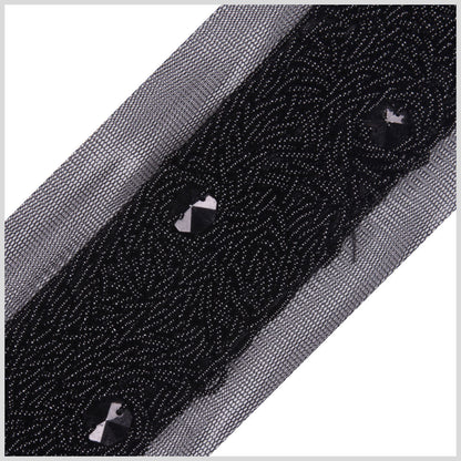 2" Black Fancy Beaded Trim