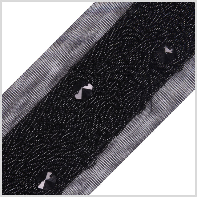 2" Black Fancy Beaded Trim