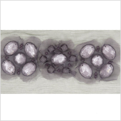 3 Gray Fancy Beaded Trim