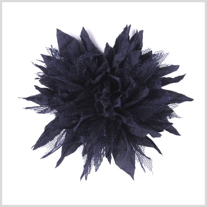 Blue Fabric Flower Brooch