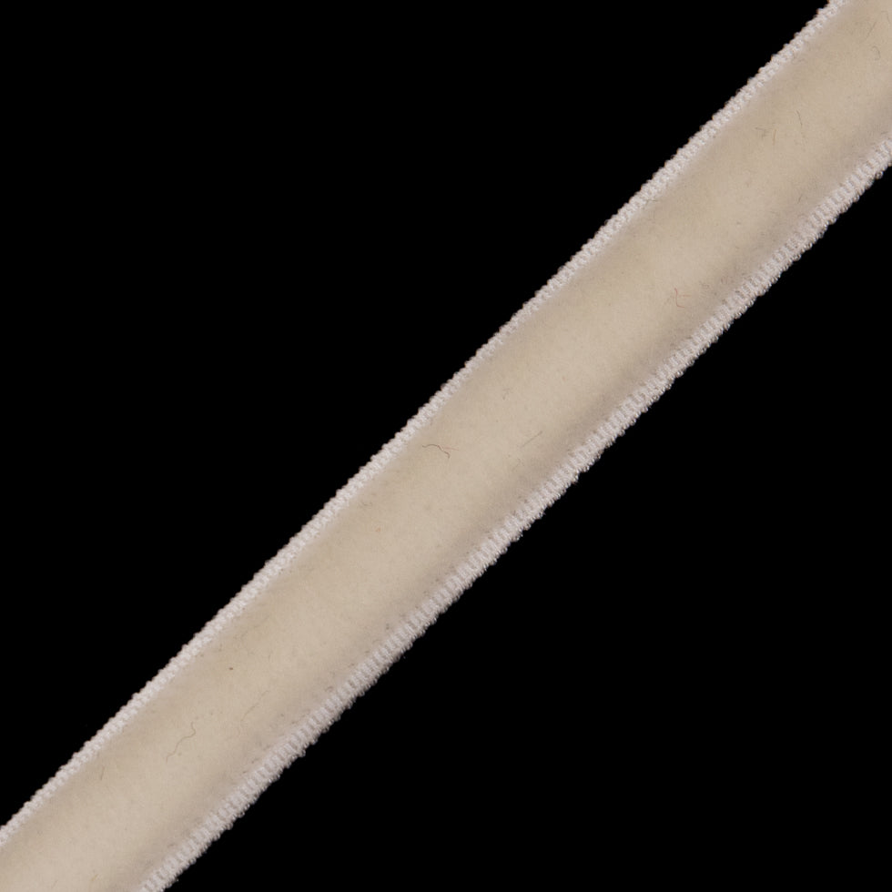 Ivory Stretch Velvet Ribbon - 0.25" Detail