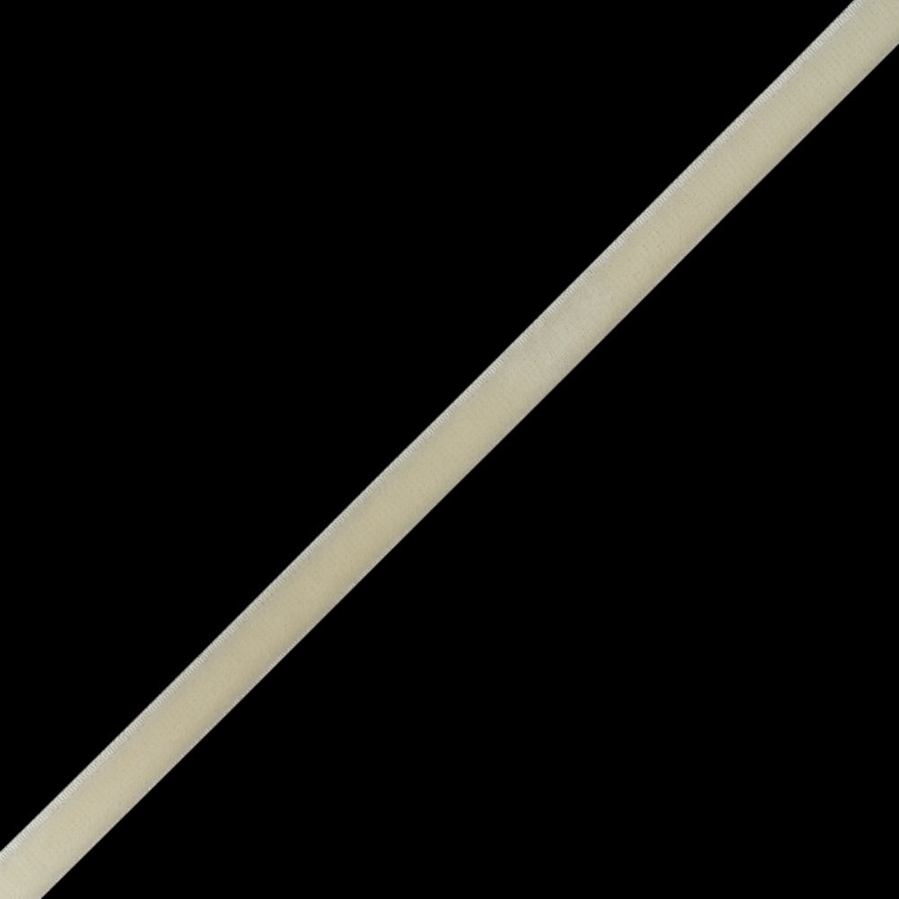 Ivory Stretch Velvet Ribbon - 0.25" Folded