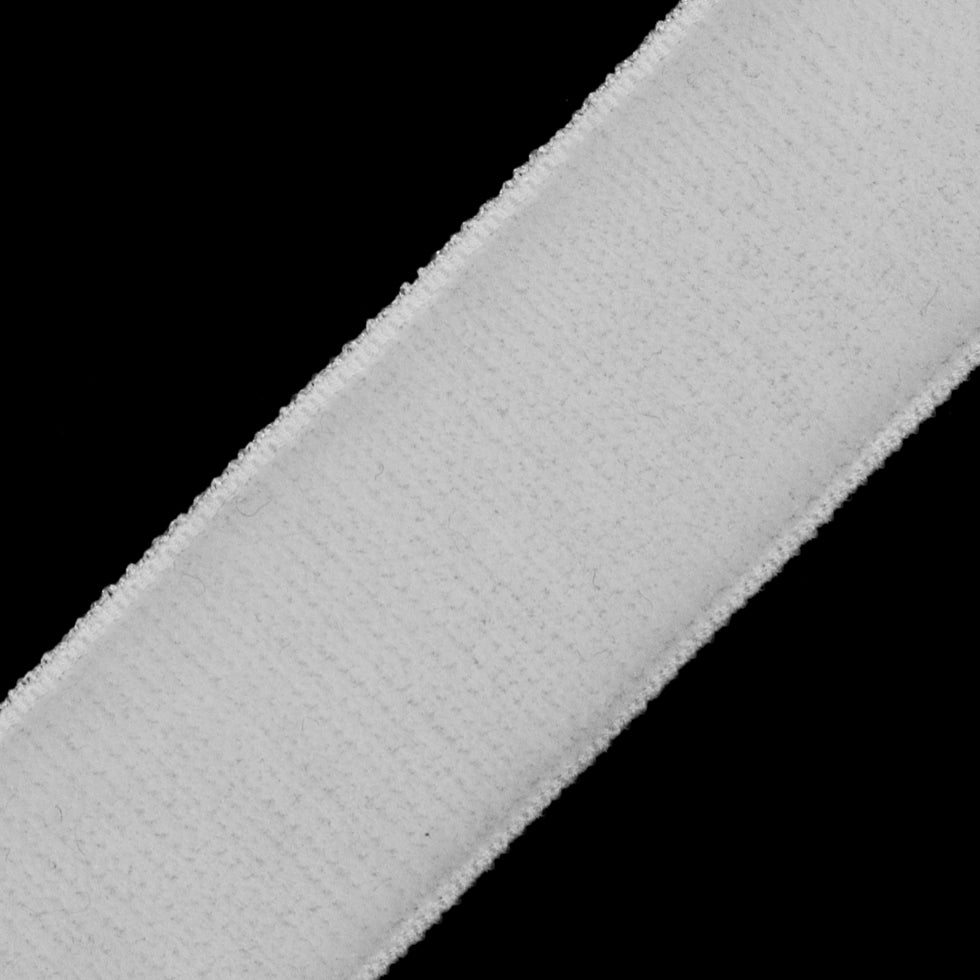 White Stretch Velvet Ribbon - 0.625" Detail