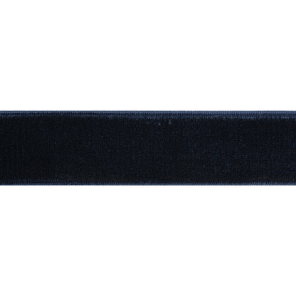Stretch Velvet Ribbon Trim Made in Italy - 0.875" - Navy - Gislaine Collection Folded
