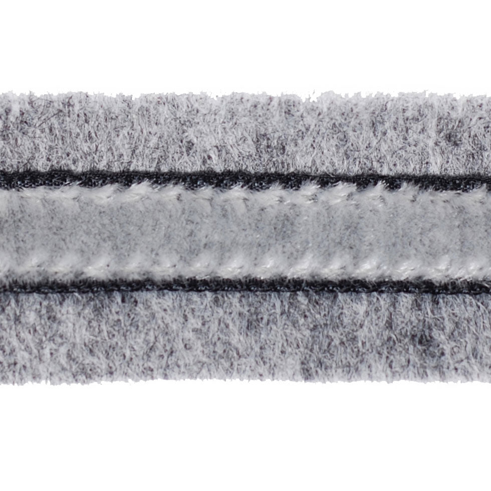 Heathered Gray and Gray Velvet on Wool - 1" Detail