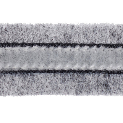 Heathered Gray and Gray Velvet on Wool - 1" Detail