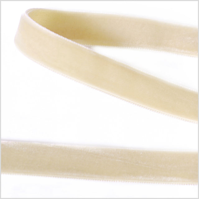 Ivory Double Face Velvet Ribbon - 5/8