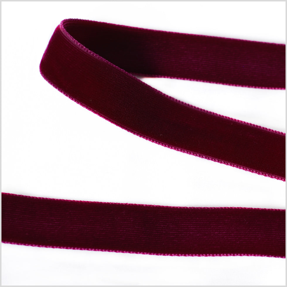 Dark Plum Double Face Velvet Ribbon - 5/8