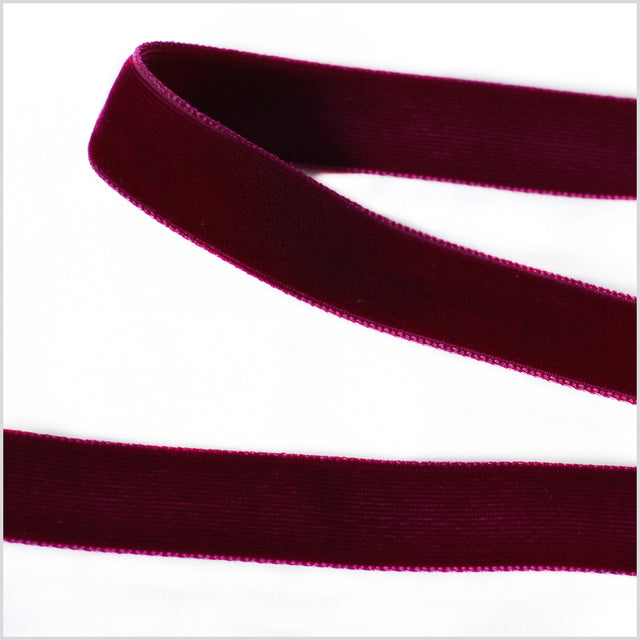 Dark Plum Double Face Velvet Ribbon - 5/8