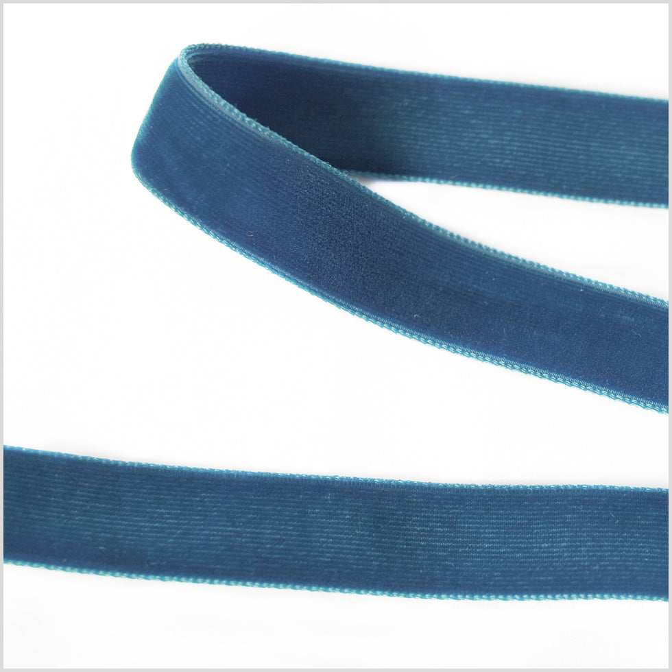Dusty Blue Double Face Velvet Ribbon - 5/8