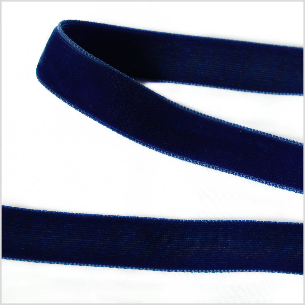 Navy Double Face Velvet Ribbon - 5/8"