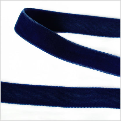 Navy Double Face Velvet Ribbon - 5/8"