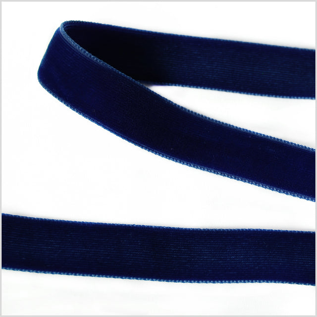 Navy Double Face Velvet Ribbon - 5/8"