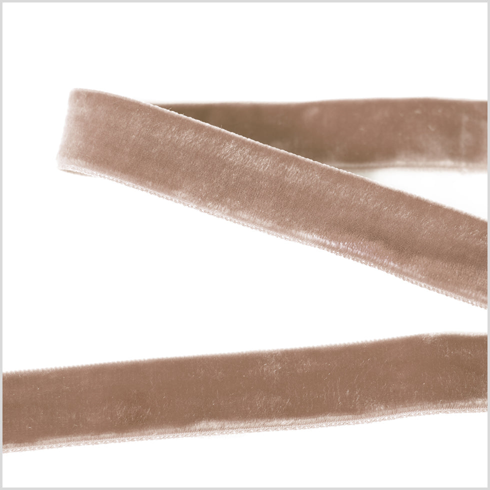 Beige Double Face Velvet Ribbon - 7/8"
