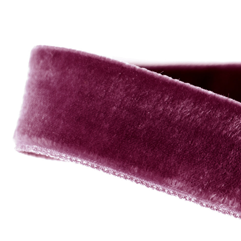 Dark Plum Double Face Velvet Ribbon - 7/8" Detail