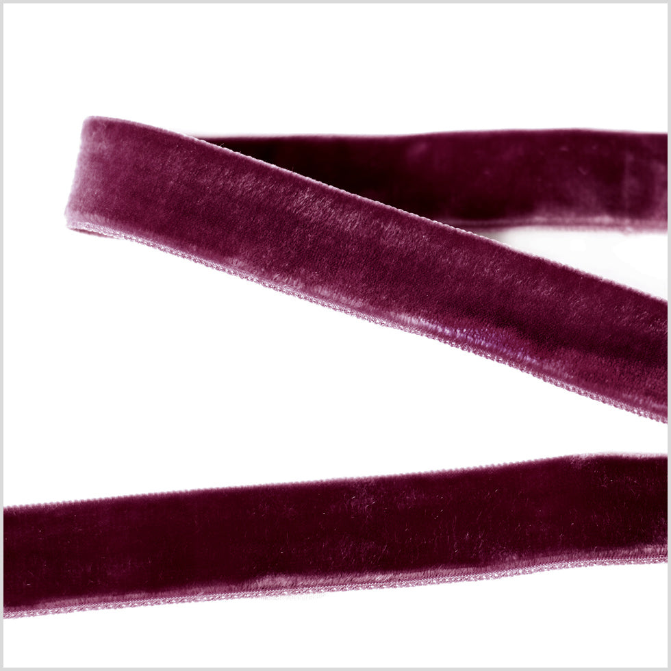 Dark Plum Double Face Velvet Ribbon - 7/8"