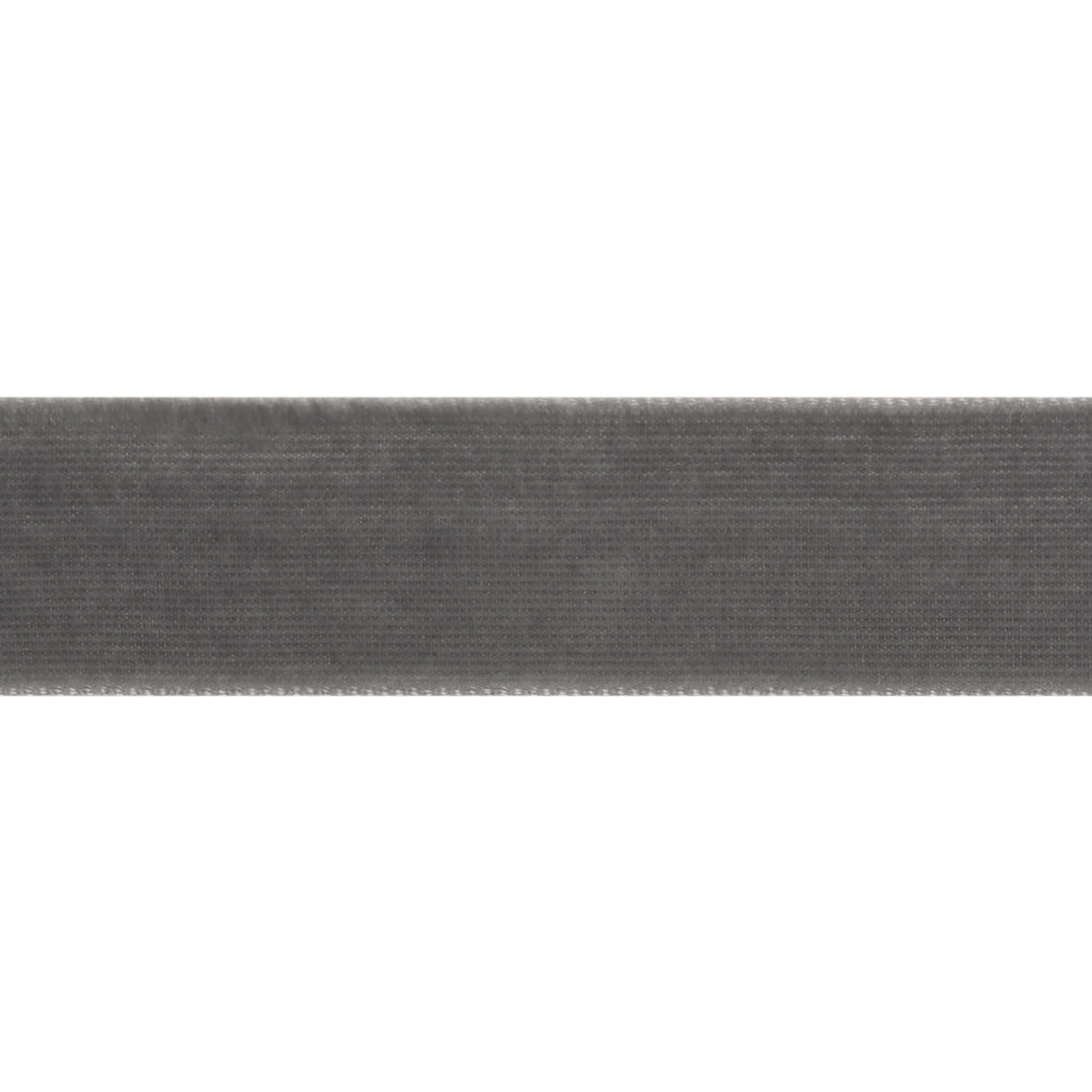 Double Faced Velvet Ribbon Made in Italy - 7/8" - Light Gray Folded