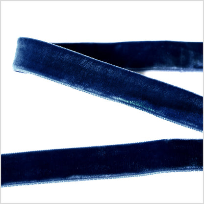 Navy Double Face Velvet Ribbon - 7/8