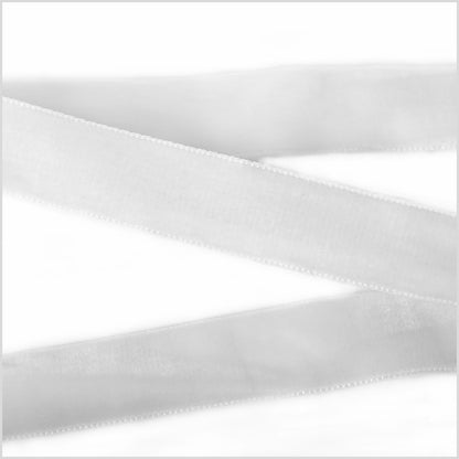 White Double Face Velvet Ribbon - 7/8