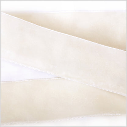 Off-White Double Face Velvet Ribbon - 1.5