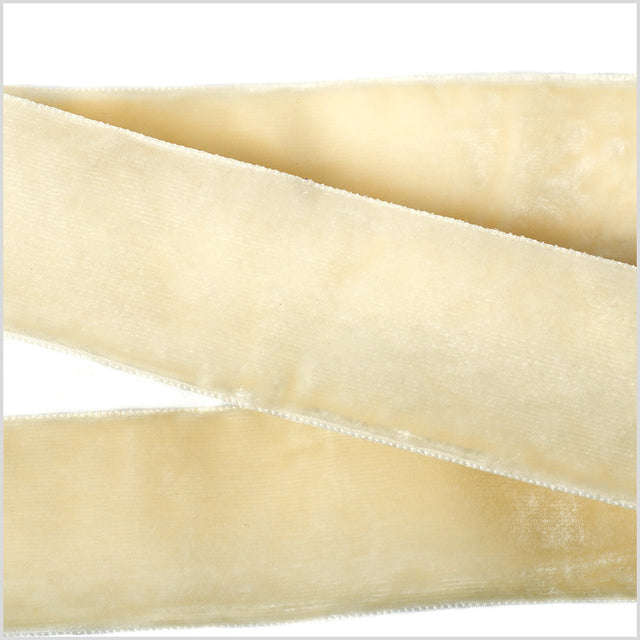 Ivory Double Face Velvet Ribbon - 1.5"